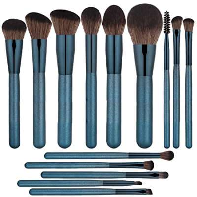 Makeup Brush Set 14Pcs Premium Synthetic Professional Foundation Powder Blending Concealer Eye shadows Blush